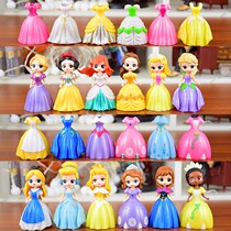 Q version dress up Princess toy ornaments white snow mermaid long hair Alice movable doll change Girl Toy