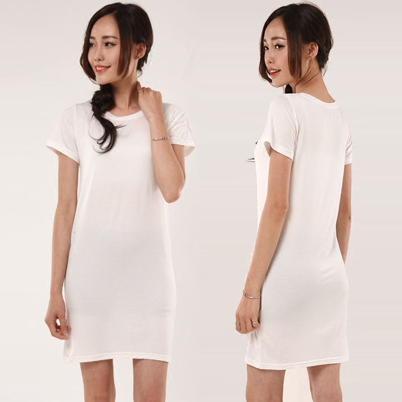 2025 Versatile Long Over-The-Knee T-Shirt Dress for Women, Summer Slim-Fit Short-Sleeve T-Dress, Modal Mid-Length Inner Slip Dress