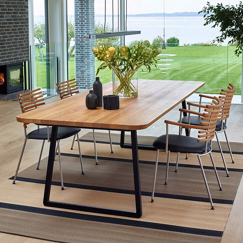 American dining table desk solid wood desktop computer desk simple home long student desk bedroom desk