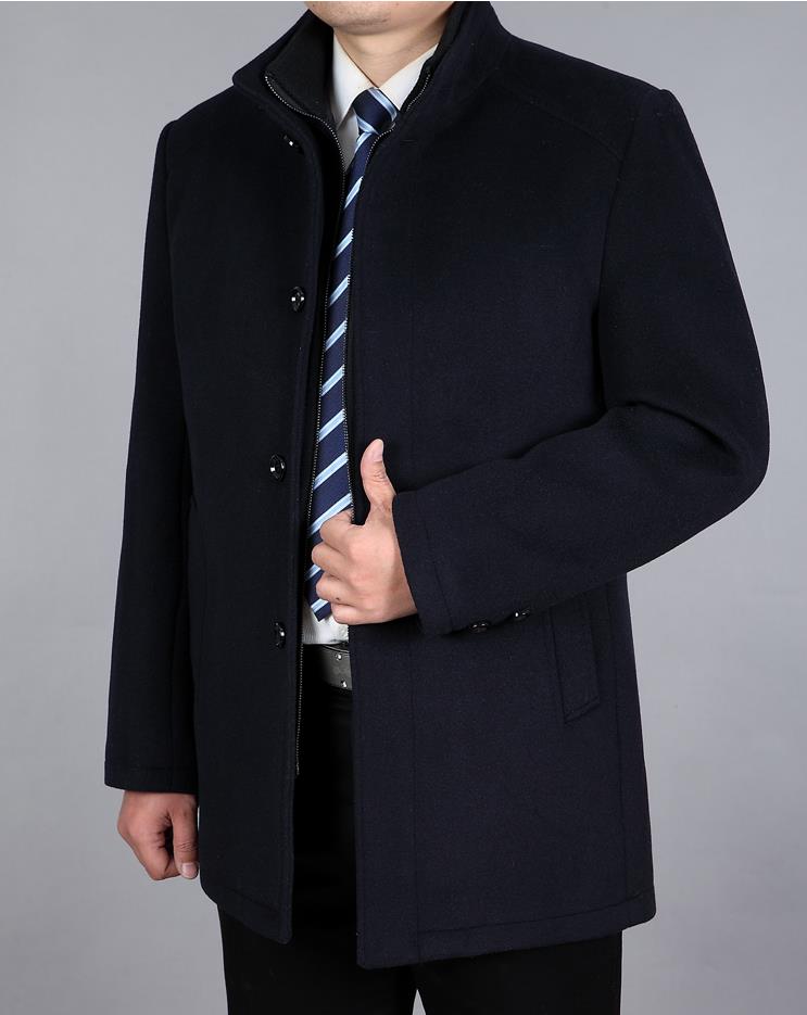 2019 áo khoác len nam mùa đông trung niên len cashmere áo khoác cộng với nhung dày trung niên áo len cha - Áo len áo khoác thể thao