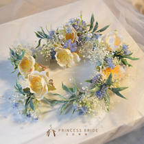 Original Xianmei Korean style flower fairy gas sensual bridal head floral edge clip disc hair headwear wedding dresses and makeup styling