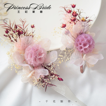 New white everlasting flower wristlet flower corsage wedding wedding high-end bridal bridesmaid Super fairy beautiful flower Flower