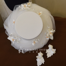 French Super Xianjuan yarn flower concave shape topper photo studio photo Bride wedding catwalk hat Hat headdress