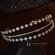 Original High-end Super Shiny Triple Triple Princess Bride Wedding Dress Hair Stirrup Crown Headwear Wedding Gown Wedding Dress Birthday Dinner