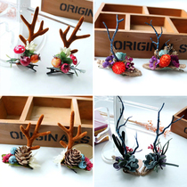 Original Sen womens small fresh bride photo headdress Christmas antler ear hair accessories Hairpin Korean hairband