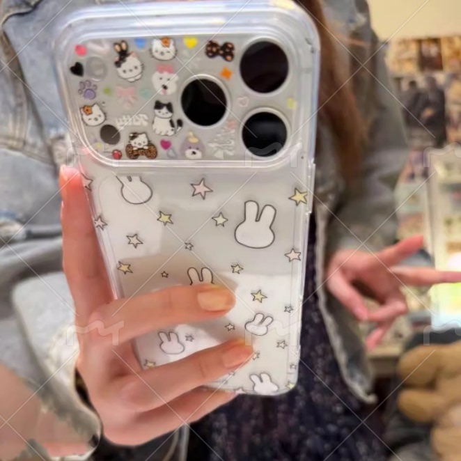 Cartoon Cute Rabbit Large Window Instantly Transforms into 17, Suitable for Apple Phone Case 16 15 14Pro 17Promax Soft Shell Protective Case Cartoon Cute Rabbit Large Window Instantly Transforms into 17, Suitable for Apple Phone Case 16 15 14Pro 17Promax Soft Shell Protective Case