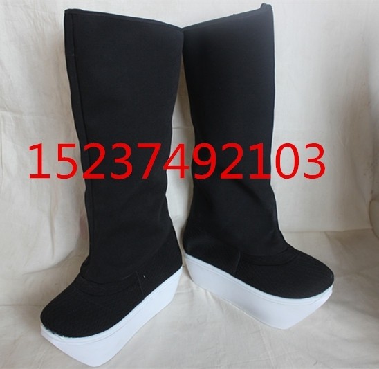 Opera Men's High Boots Peking Opera Thick Base Boots Ancient Clothes Performances of the DPRK Shoe Little Sheng Sheng Dynasty Boots Guan Boots Wu Sheng Thick Shoes-Taobao