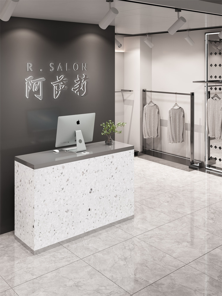 Cashier counter counter clothing store shop small simple modern beauty salon bar table stainless steel reception desk
