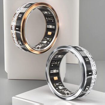 V2 diamond smart ring titanium steel ring men's and women's personalized wedding ring jewelry bluetooth waterproof step counter sleep heart rate