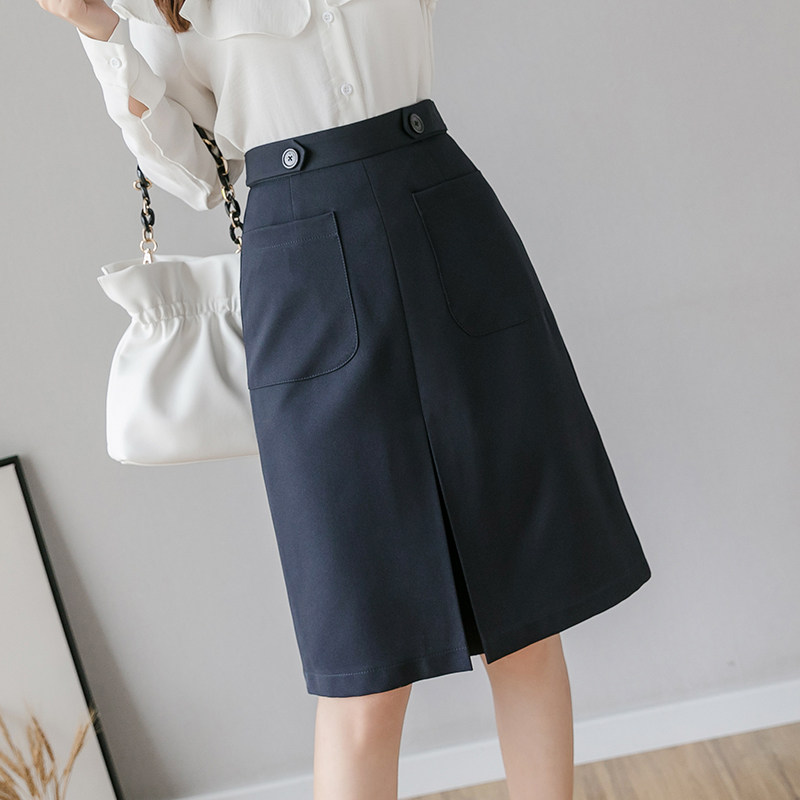 Half-body dress Women in a long version of one step skirt Slim Spring Dress 2022 New open fork skirt A character dress with a hip skirt