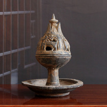 Black pottery incense stove pottery antique collection original Neolithic old pieces unearthed from the Boshan furnace archaeological site of the Han Dynasty