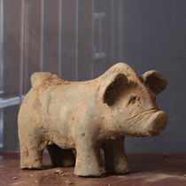 Han Dynasty pottery pig furnishing antique poultry livestock decoration classical home hotel soft antique collection
