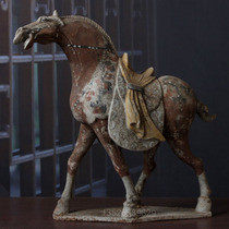Antique painted pottery horse ornaments painted Tang Sancai red Han horse Southern and Northern Dynasties Northern Qi and Northern Wei antique collections ancient pottery