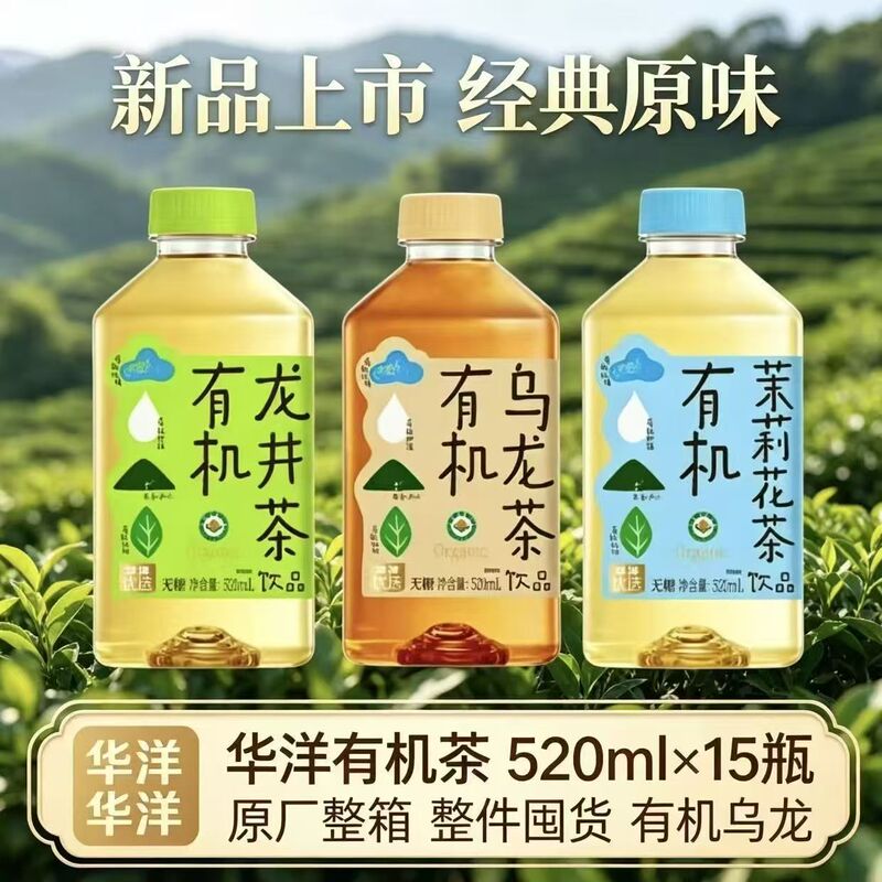 Huayang Organic Jasmine Tea Longjing Tea Oolong Tea 520ml*15 Bottles Sugar-Free Tea Drink Huayang Organic Tea Huayang Organic Jasmine Tea Longjing Tea Oolong Tea 520ml*15 Bottles Sugar-Free Tea Drink Huayang Organic Tea