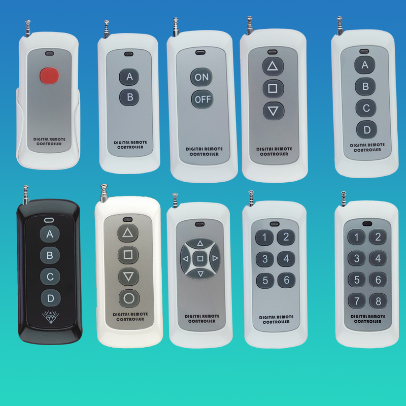 1000 meters 1 key 2 keys 3 keys 4 keys 5 key 6 keys 8 key remote control 315MHZ 433MHZ Optional wireless remote control