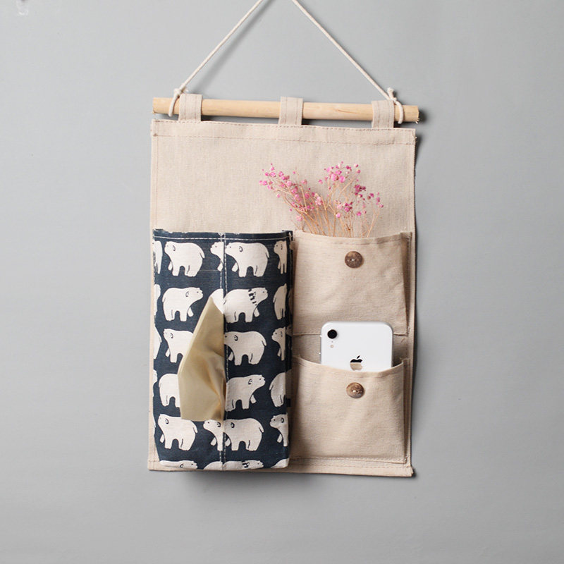 Hanging multi-function removable paper towel hanging bag wall door behind the dining room hanging toilet paper box storage bag sundries sorting bag