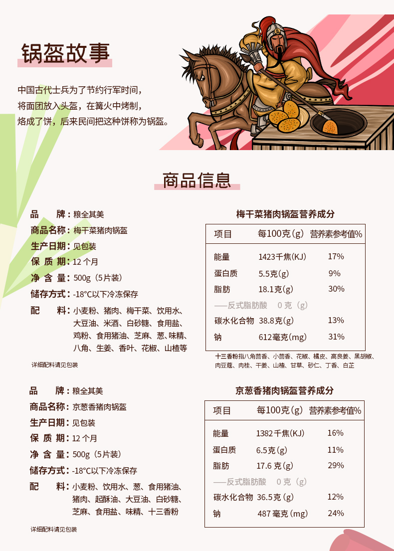 粮全其美 梅干菜+京葱香 半成品锅盔饼 100g*10个 图5