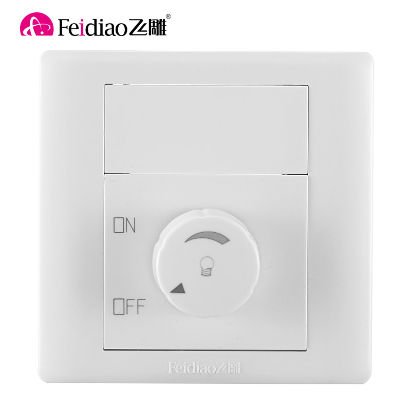 Feidiao wall switch socket 86 type A3 panel 150W dimming socket controller household concealed elegant white