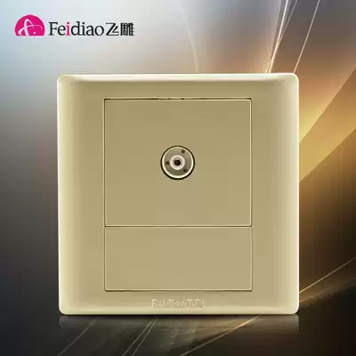 Flying Eagle 86 TV socket panel champagne gold wall cable closed-circuit TV Jack one-second interface home Dark