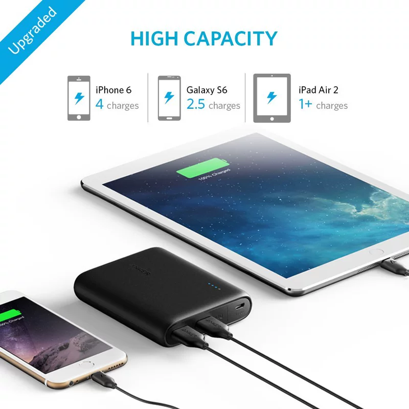 Anker13000 mA mah nhanh phí điện thoại di động sạc phổ điện Po mỏng xách tay nhỏ gọn - Ngân hàng điện thoại di động sạc dự phòng 10000mah