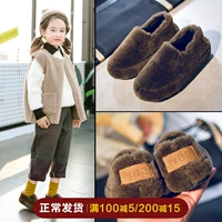 Розовая свинья для девочек хлопковые обувь 2019 Новые дети добавляют West Mashi Shoes Winter Boy Big Cotton Lose широкая корейская версия
