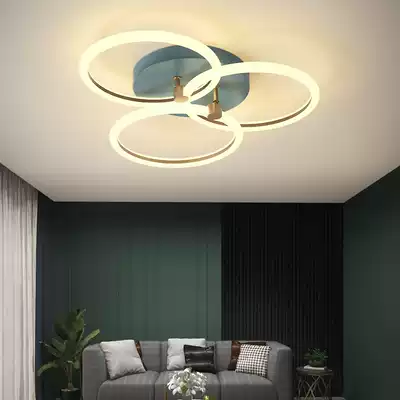 Living room lights 2021 new simple modern atmosphere LED ceiling lights household bedroom lights royal blue Nordic lamps