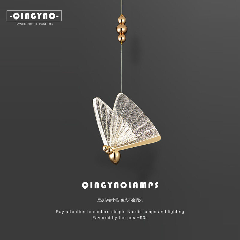 Butterfly chandelia modern minimalist light and luxurious luminaire net red bedroom bedhead bar headroom Hallway Hallway Hallway Wall Chandelia