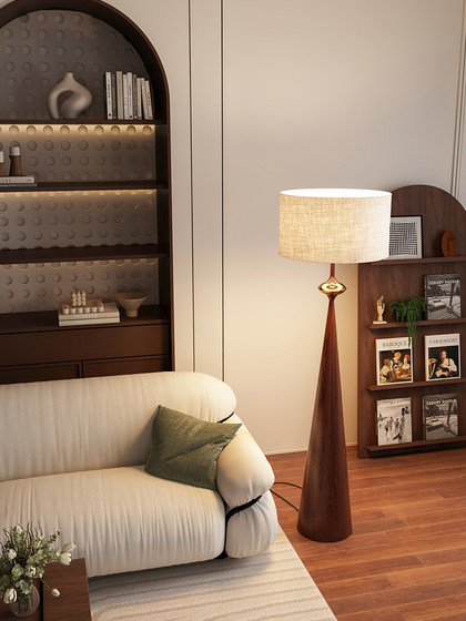 Qingyao Italian Minimalist Light Luxury Living Room Floor Lamp Sofa Side Mid-Century Style Atmosphere Decorative Lamp