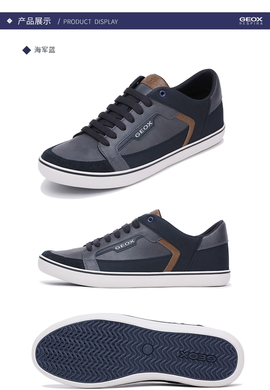 Giày thể thao nam GEOX / sức khỏe Giày thể thao giày nam Giày thoáng khí nam thấp ngoài trời - Giày thấp giày sneaker nam trắng