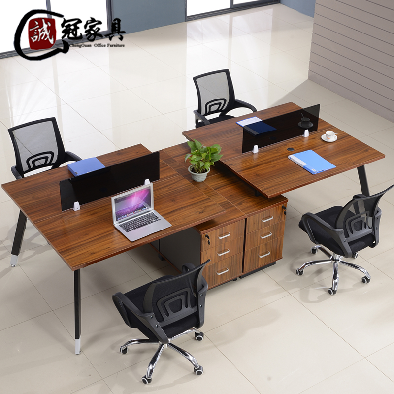 Staff desk 4 people Shanghai office furniture simple modern work table staff table screen office table and chair