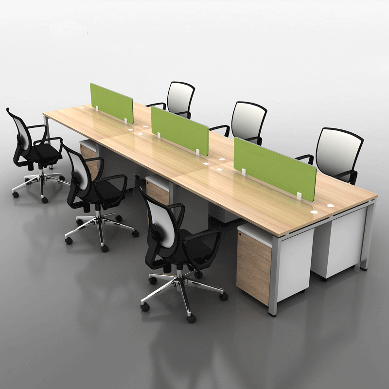 Shanghai Office Furniture Brief Modern Fashion Employee Table 4 People Screen Staff Desk Combined Work Position