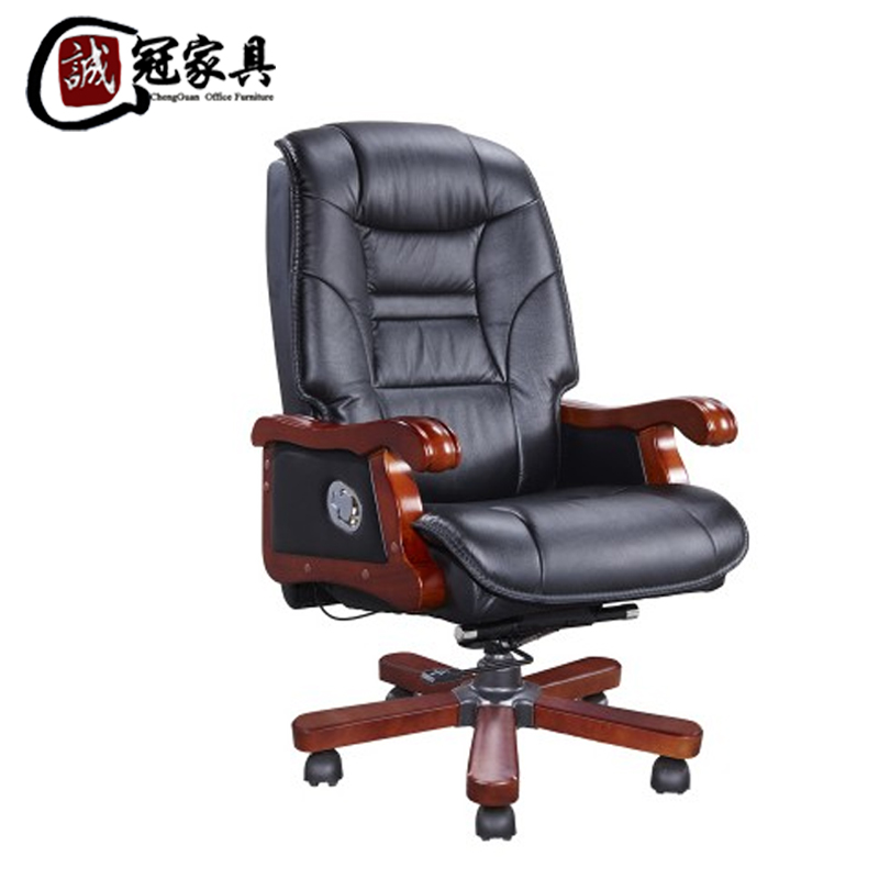 Office Conference Chair Simple Solid Wood Office Chair Cowhide Computer Chair Conference Chair YH703102