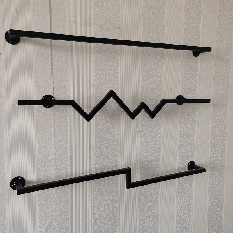 Wrought iron clothing store hanger display rack on the wall clothing rack Wall-mounted children's clothing rack Personality decoration hanging display rack