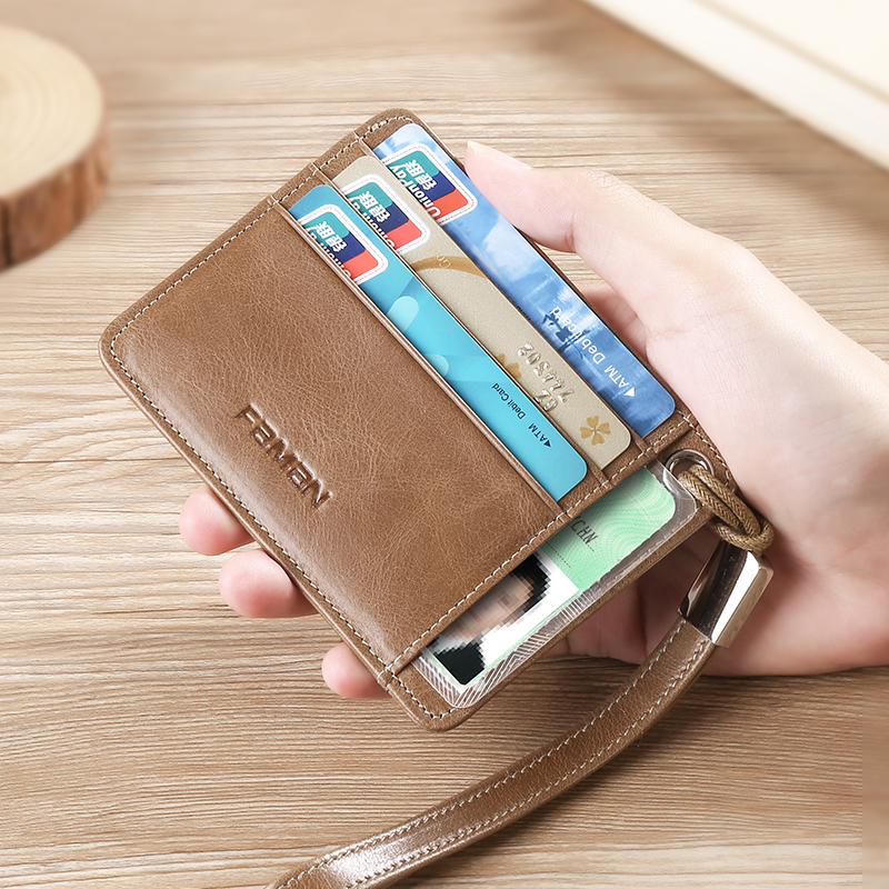 Ultra thin card bag men's leather mini-card bag small card clip minimalist with delicate high-end portable driver's card sleeve