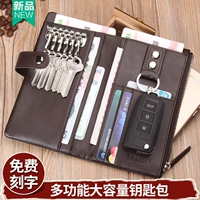 Мобильный телефон, ключница, мужской универсальный картхолдер, вместительная и большая сумка через плечо, кошелек, из натуральной кожи