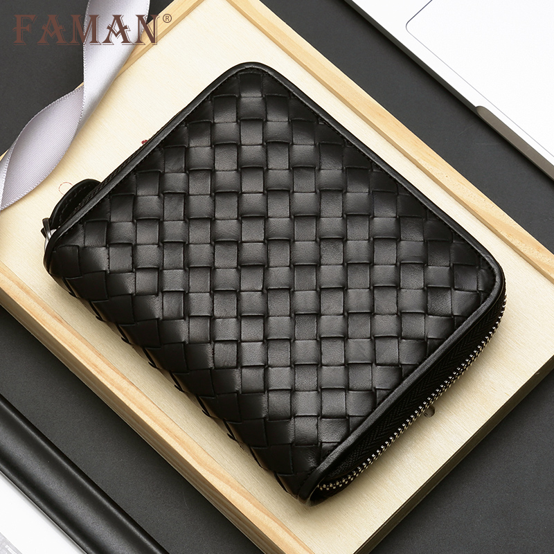 2022 new woven card bag men's anti-theft brush anti-degaussing organ multi-card holder large-capacity document bag female
