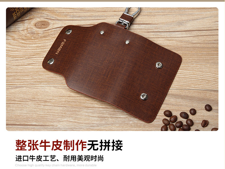 Túi xách da công suất lớn Faman thắt lưng nam treo da nữ xe đa năng móc chìa khóa sáng tạo ví đựng chìa khóa nam