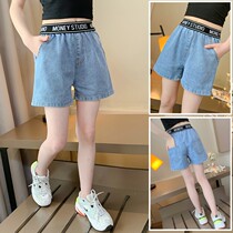 Girl pants shorts for summer outwear 8 thinner ten-year-old denim hot pants 7 Primary school children Korean version casual shorts tide 9