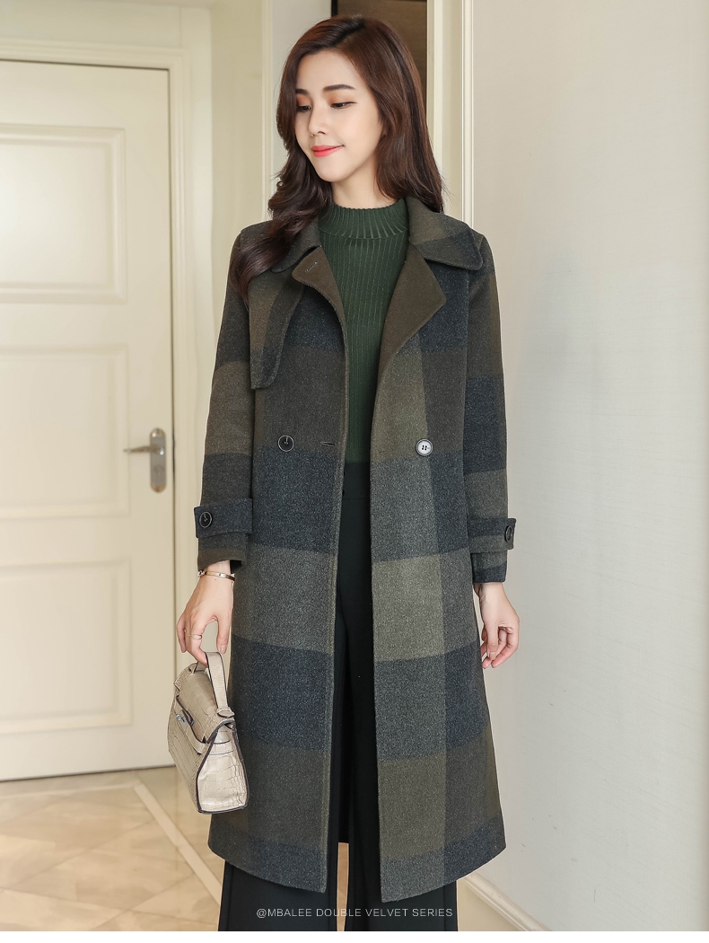 Montparn 2018 mùa thu phiên bản Hàn Quốc mới của áo len hai mặt trong phần dài của áo cashmere áo phao dáng dài hàn quốc