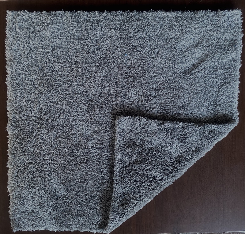 Gray Edgeless 40cm Thick Absorbent Double-Sided Plush Car Wash Towel, Water-Collecting Coral Fleece Long-Haired Car Wiping Towel