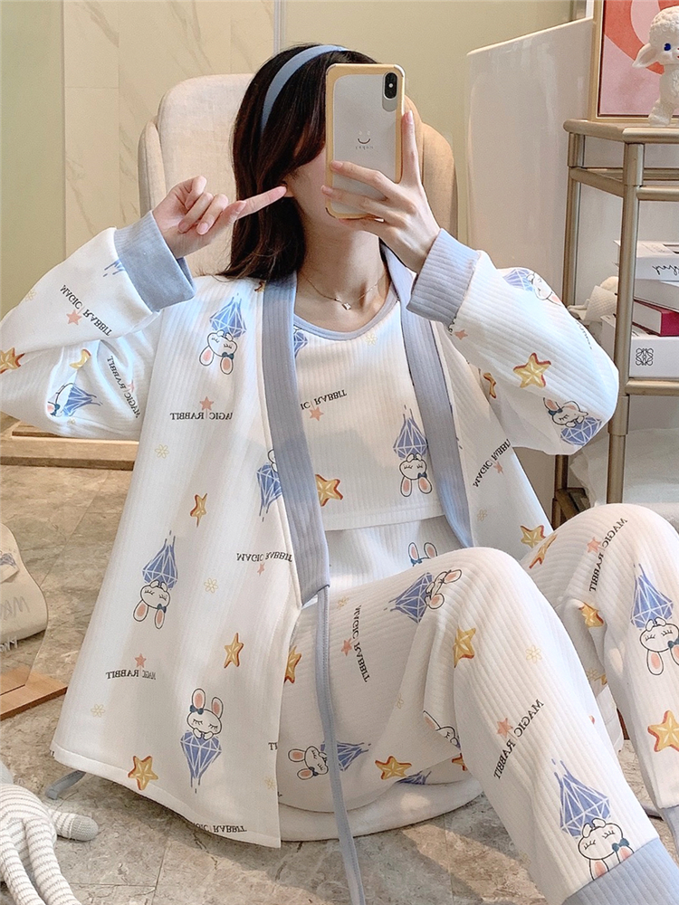 British Next Kiss confinement clothing winter postpartum air cotton December breastfeeding cotton suit pregnant women pajamas