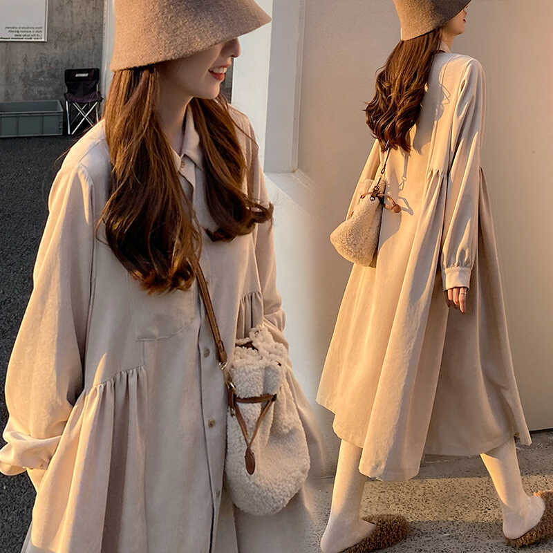 Milan Style Mdcw Maternity Wear Spring and Autumn Fashion New Trendy Loose Long Stylish Plus Size Tops and Dresses for Women