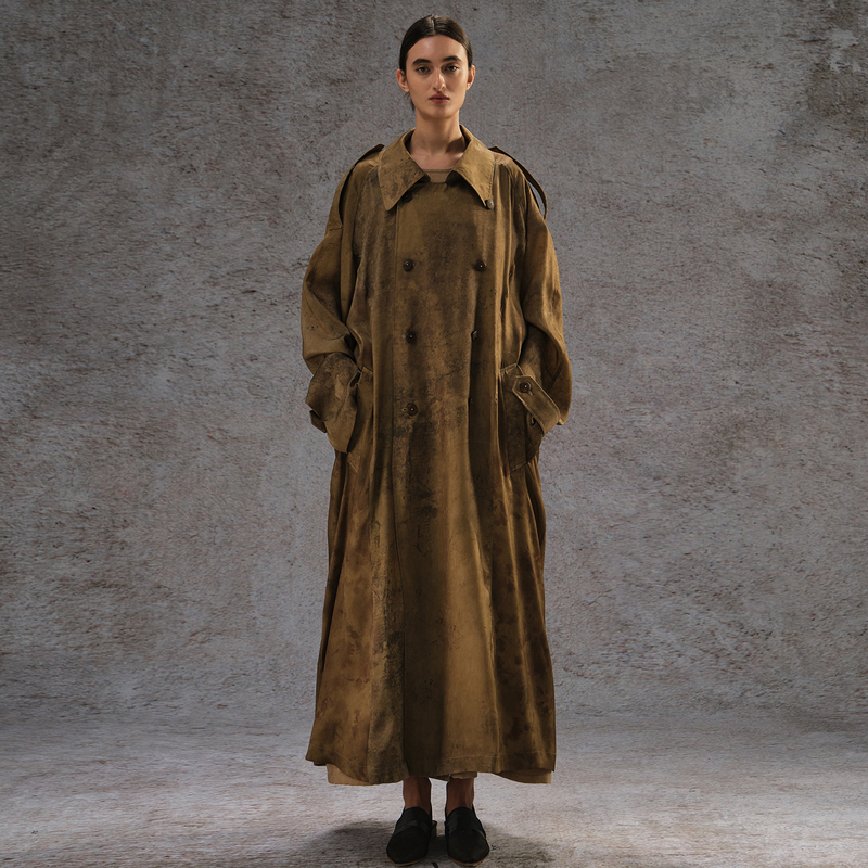 Tomore Artist, Artist-Style Song Dynasty Windbreaker, Extra-Long Artistic Loose-Fitting Windbreaker