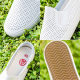 Renben summer ໃຫມ່ເກີບສີຂາວຂອງແມ່ຍິງ slip-on lazy breathable ນັກສຶກສາ sneakers ແມ່ຍິງ hollow ເກີບພະຍາບານສີຂາວ