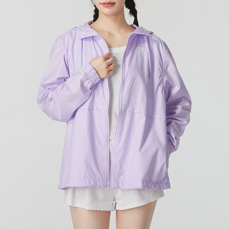 Nike Nike Women's Jacket 2025 New Hooded Sportswear Purple Casual Skin Jacket Windproof Jacket Dm6180