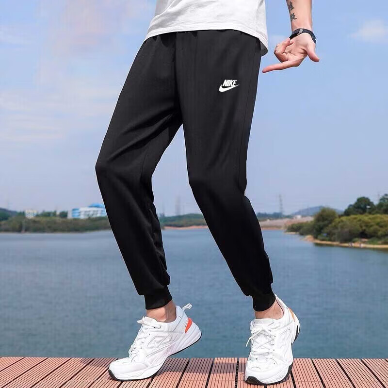 Nike Genuine Cotton Sweatpants Black Thin Joggers Slim Fit Men's Pants Casual Pants