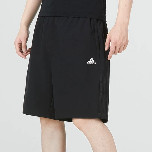Adidas, шорты, летние тонкие дышащие черные быстросохнущие штаны для спортзала