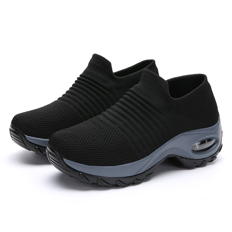1839 Black Grey Socksautumn Women's Shoes Walking shoes female walking shoes Small size   33   34 code Mom shoes Middle aged and elderly Rocking shoes female