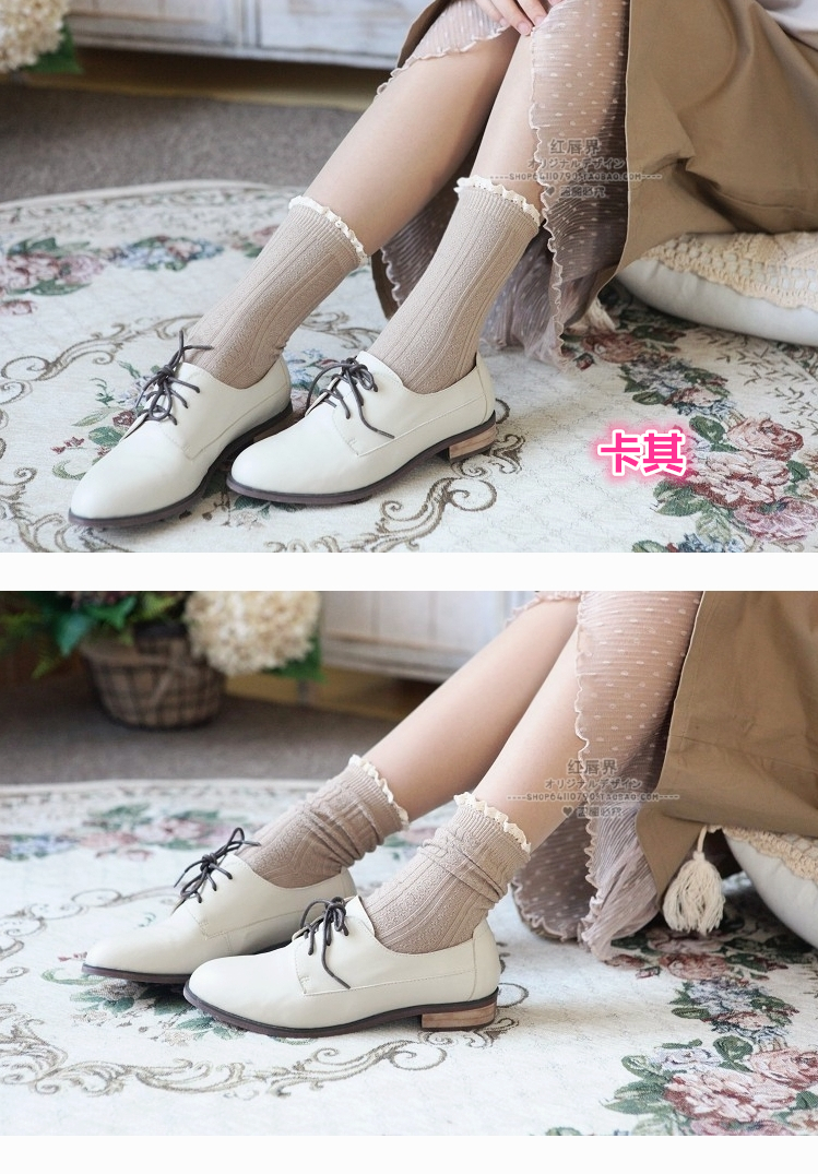 Mùa xuân và mùa thu Mới Sen ren retro vớ mùa xuân người phụ nữ ngọt ngào vớ ren đại học gió cotton sinh viên các loại quần tất
