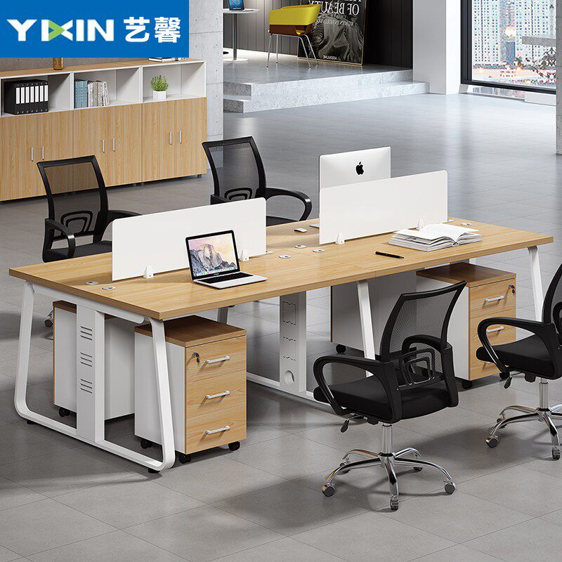 Staff Desk Brief Hyundai 4 People in Shenzhen Office furniture Working position Employee table Screen Desk Chair